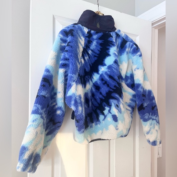 Free People Movement Rocky Ridge Pullover Fleece Gorpcore Jacket  Blue Tie Dye - Picture 3 of 9